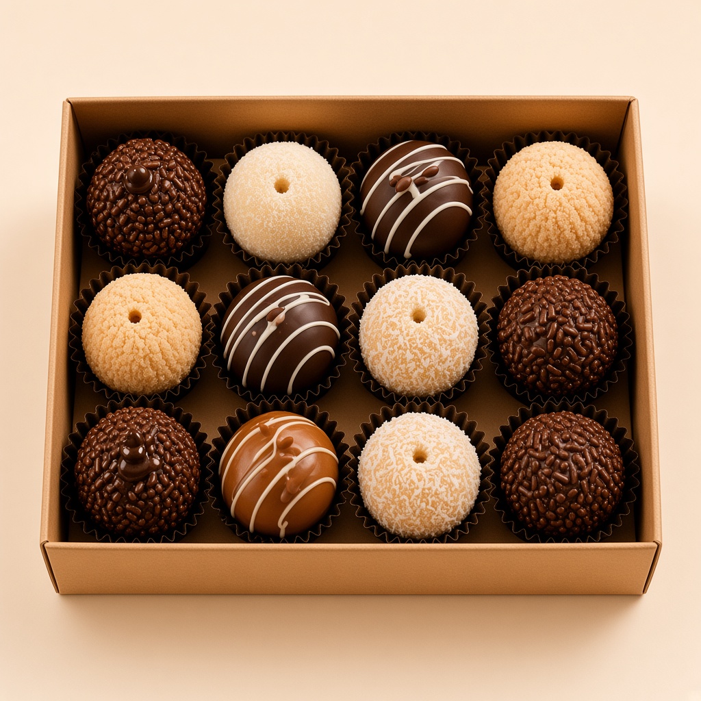 Caixa com 12 brigadeiros gourmet