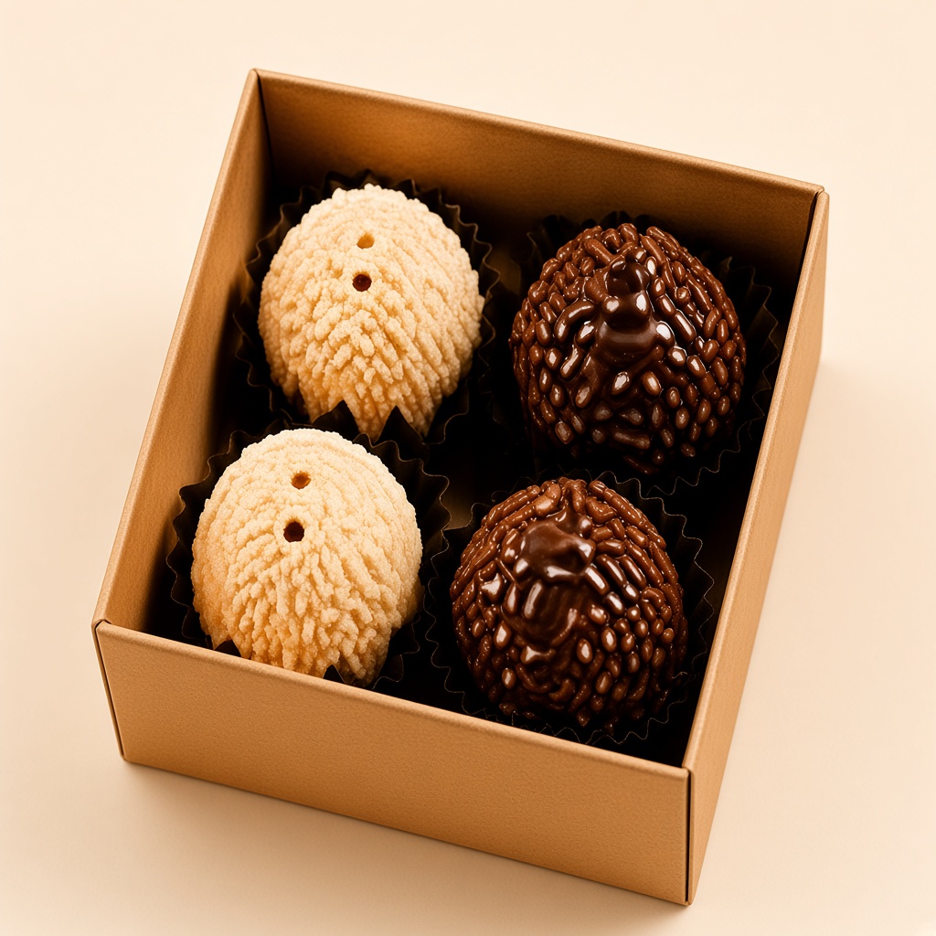 Caixa com 4 brigadeiros