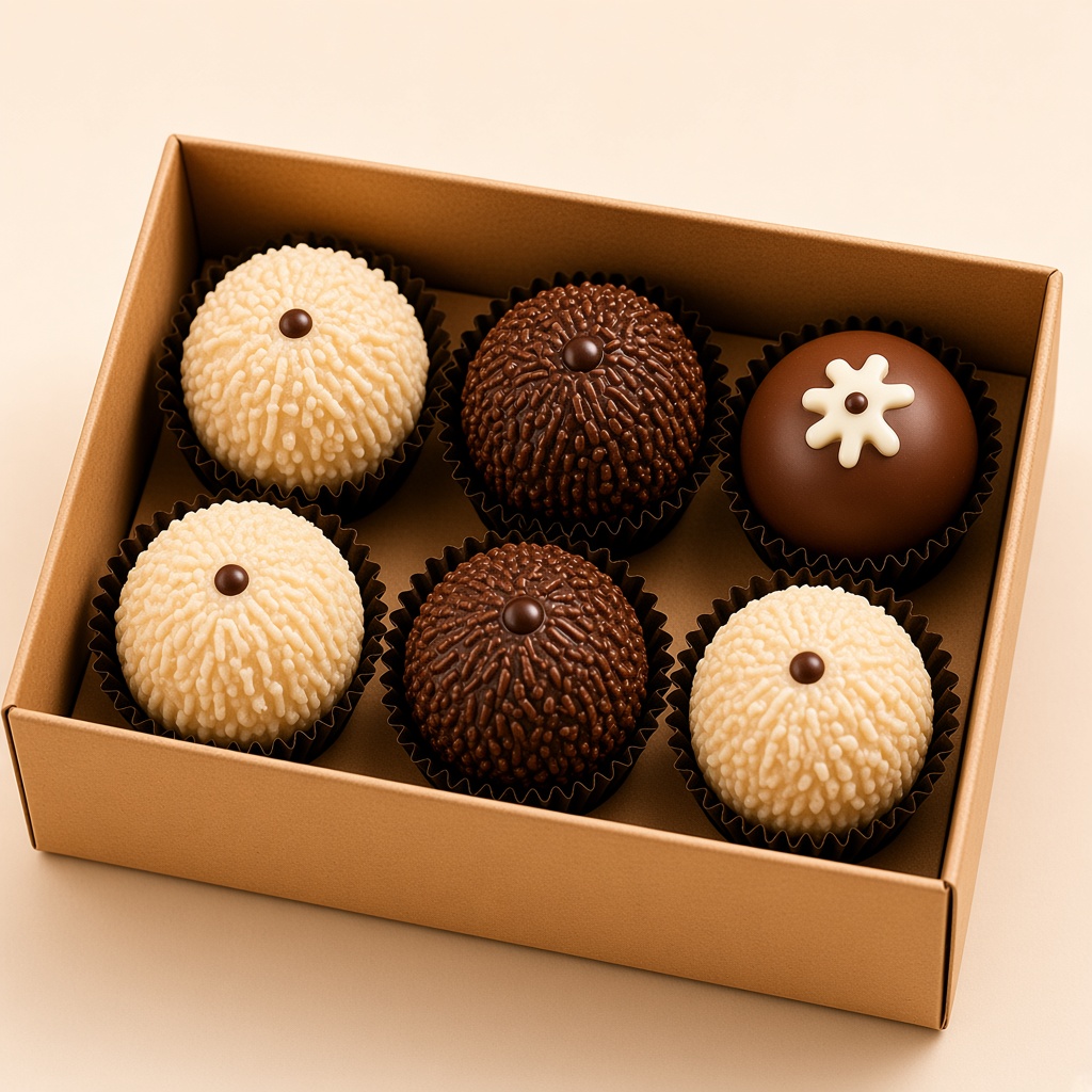 Caixa com 6 brigadeiros